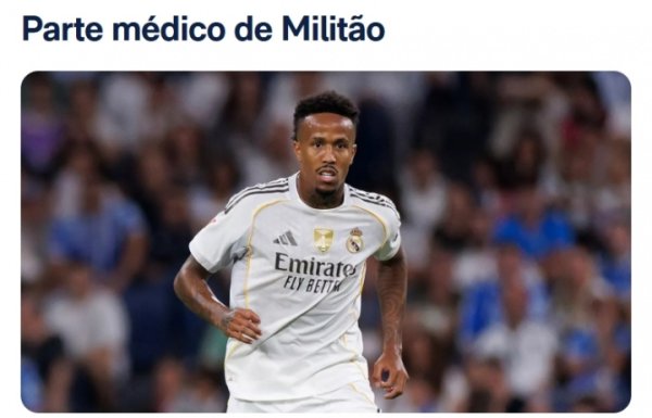 Chấn thương trong trận giao hữu! Quan chức Real Madrid: Militao dính chấn thương cơ khép ở chân phải và dự kiến ​​phải nghỉ thi đấu 2-3 tuần.